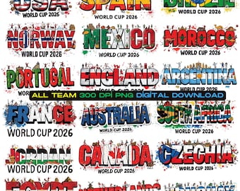 48 World Cup 2026 Football Collection | 300 Dpi PNG Bundle Digital Download