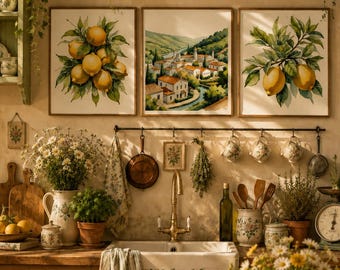 27 Vintage Fruit Prints, Kitchen Wall Art, 300 DPI Digital Download