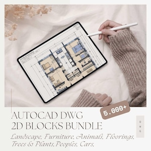 5,000+ 2D Autocad DWG Blocks Bundle | Architectural CAD Library | Trees, Furniture, People, Cars, Vehicles, Doors, Windows, Landscape & More