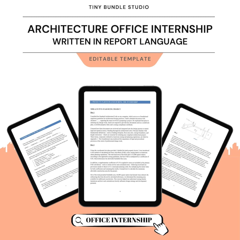 Architecture Internship Report Template: Editable Academic Project (PDF ...
