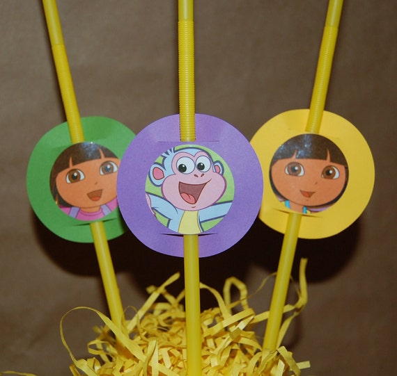 Items similar to Dora the Explorer Inspired Party Straws (set of 20) on Etsy