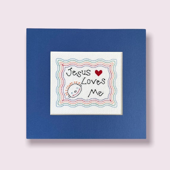 JESUS LOVES ME Cross Stitch Etsy