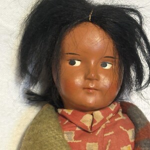 Antique Vintage Skookum Bully Good Indian Doll 10.5 Signed Janice Green image 11