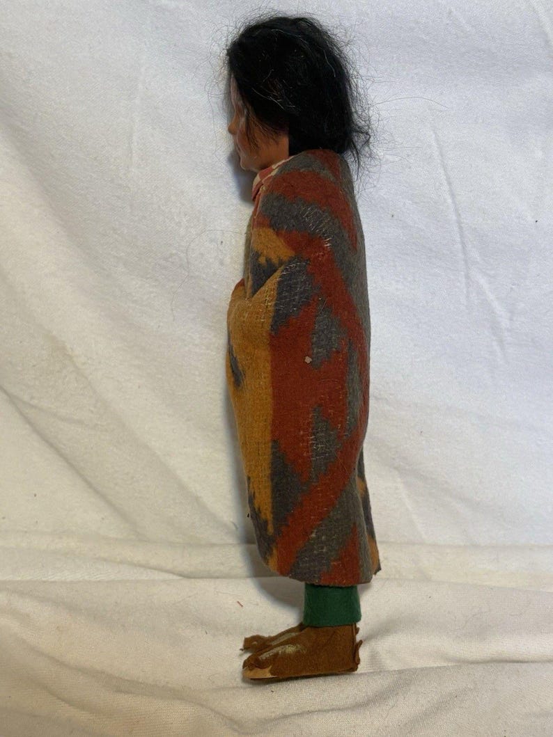 Antique Vintage Skookum Bully Good Indian Doll 10.5 Signed Janice Green image 9