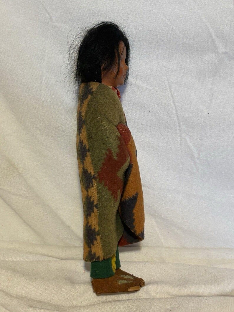 Antique Vintage Skookum Bully Good Indian Doll 10.5 Signed Janice Green image 7