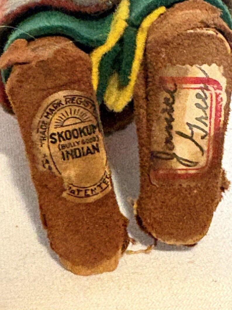 Antique Vintage Skookum Bully Good Indian Doll 10.5 Signed Janice Green image 12