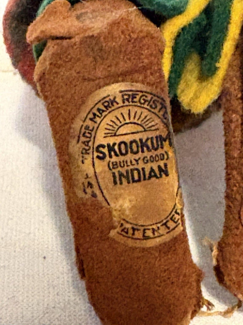 Antique Vintage Skookum Bully Good Indian Doll 10.5 Signed Janice Green image 15