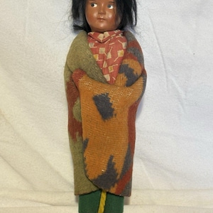 Antique Vintage Skookum Bully Good Indian Doll 10.5 Signed Janice Green image 1
