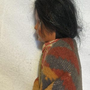 Antique Vintage Skookum Bully Good Indian Doll 10.5 Signed Janice Green image 10