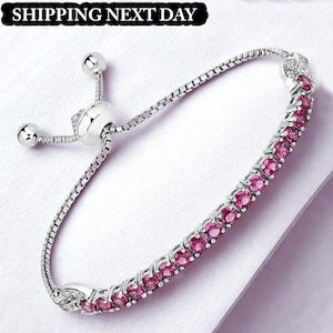 Rhodolite Garnet Slider Bracelet: Sterling Silver Bolo Jewelry