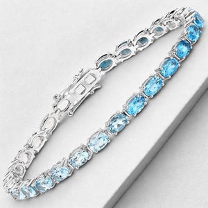 Multi-Stone Topaz Tennis Bracelet: Sterling Silver Jewelry