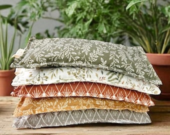 Weighted Flax Seed Eye Pillow: Microwavable Pack for Relaxation, Unscented or Scented with Lavender