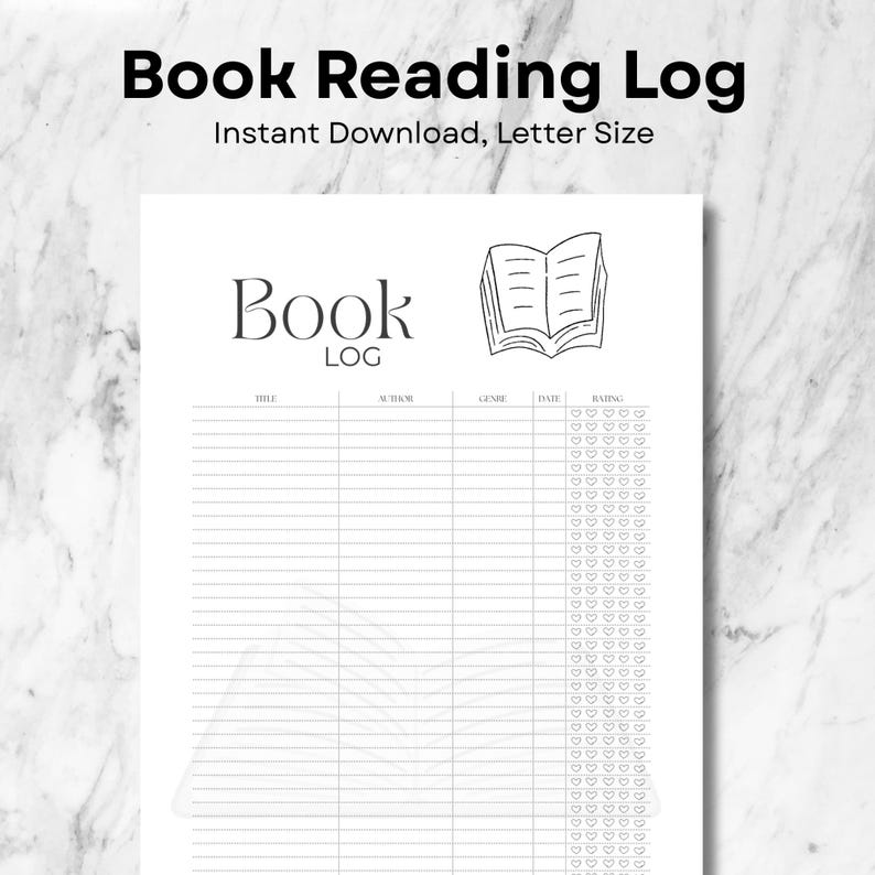 Book Log Reader Printable Book Log, Reading Tracker PDF, Printable Reading Tracker ...