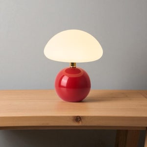 Lampe champignon en résine : décoration cottagecore rétro, style papier mâché