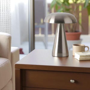 Retro Mushroom Table Lamp: Rechargeable LED Night Light