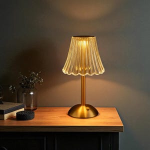 Vintage Glass Touch Lamp: Retro Art Deco Bedside Table Light