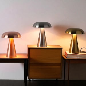 Retro Mushroom Table Lamp: Rechargeable LED Night Light