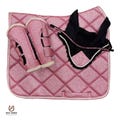 Pink Glitter Horse Saddle Pad Set: Brushing Boots, Ear Bonnet & Browband product logo