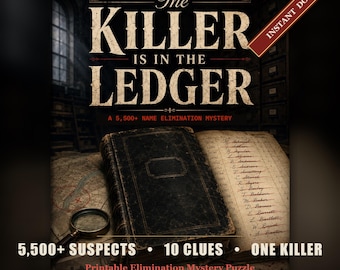 The Killer Is in the Ledger | Printable Murder Mystery Elimination Puzzle | Whodunit Logic Deduction Game | Instant Download