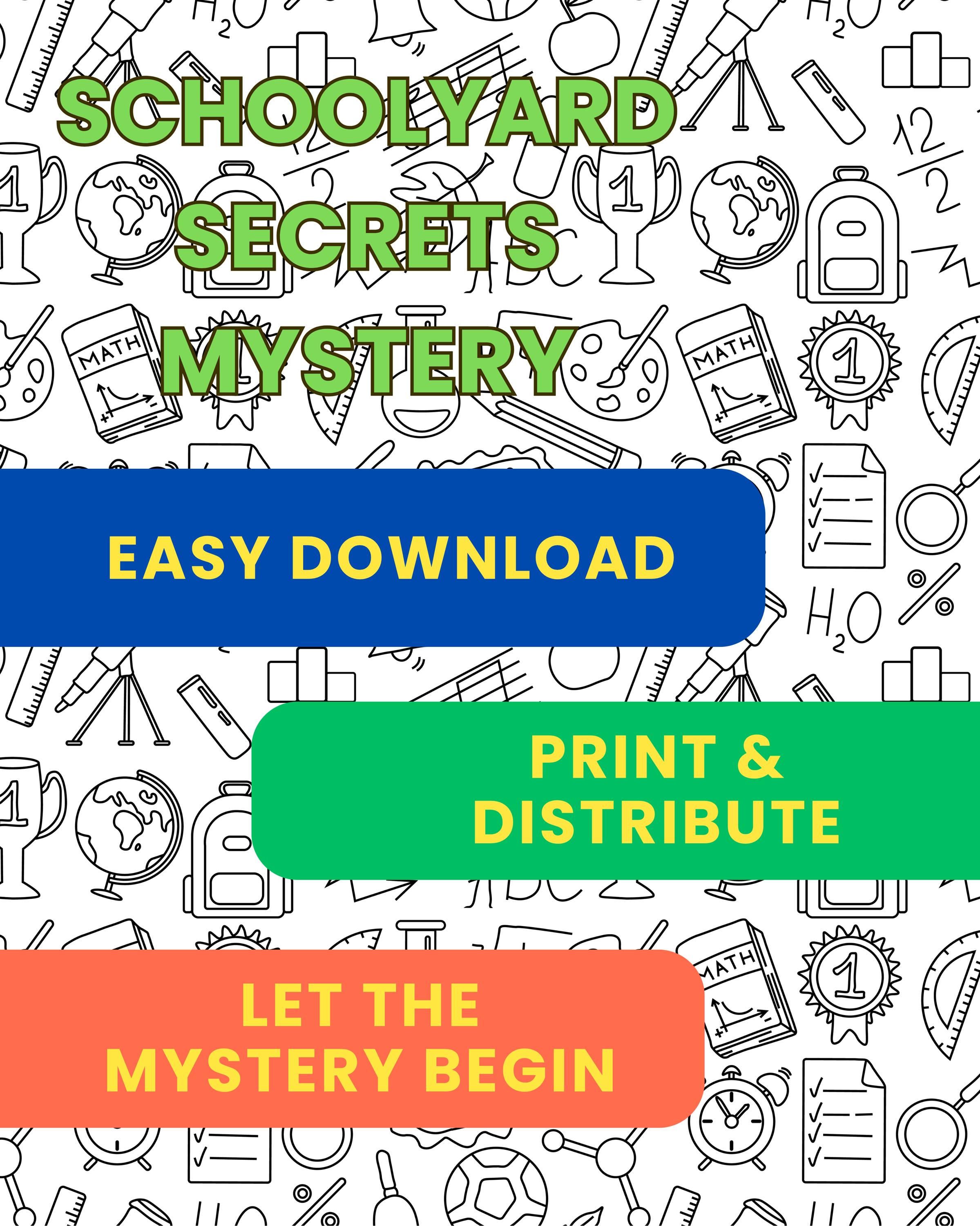 Printable Kids Mystery Game: Schoolyard Whodunnit - Classroom or