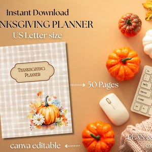 Thanksgiving Planner: 50-Page Holiday Organizer (US Letter PDF)
