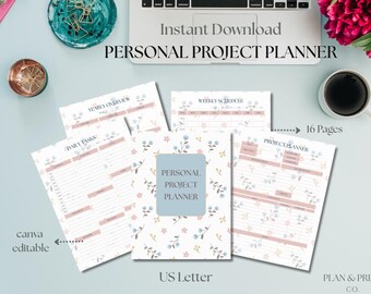 Personal Project Planner Printable | Goal Setting, Task Breakdown & Milestone Tracker