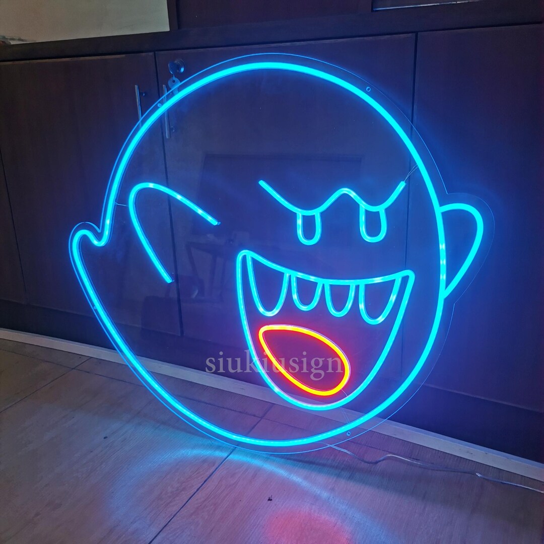 Handmade Anime Boo Neon Sign, Game Room Wall Decor - Etsy