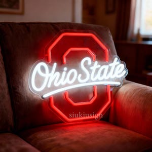 Enseigne néon personnalisée Ohio State University — Décoration LED pour éventail collégial