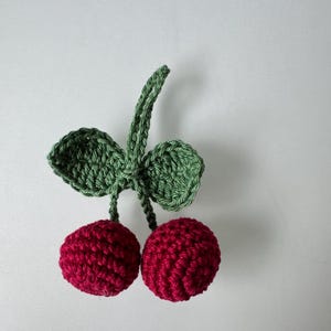 Crochet Cherry Keychain/ bag charm