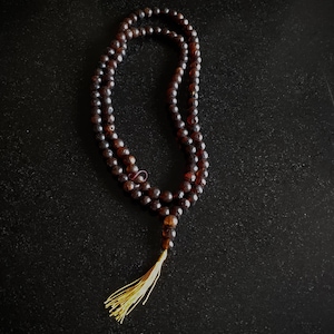 Amber Mala Large Beads Brown image 1