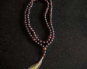 Amber Mala Large Beads Brown