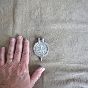 Hanuman Amulet Large Silver Antique