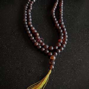 Amber Mala Large Beads Brown image 9