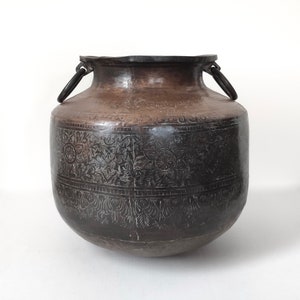 Copper Water Pot With Etched Design Large image 5