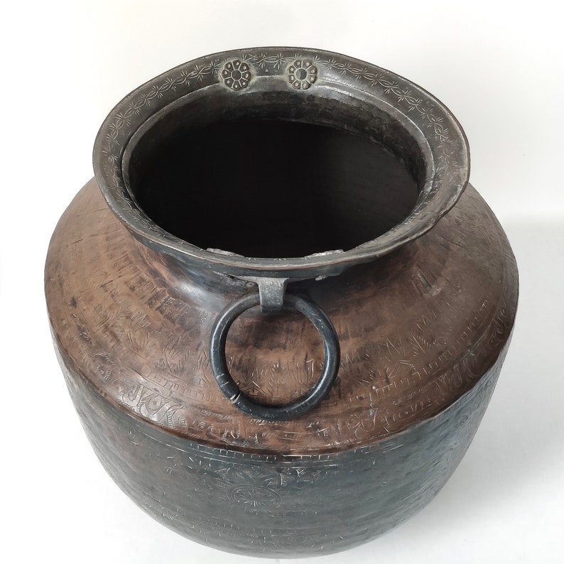 Copper Water Pot With Etched Design Large image 7