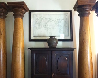 Satinwood Pillars Set of Two Solid South Indian Entasis Columns