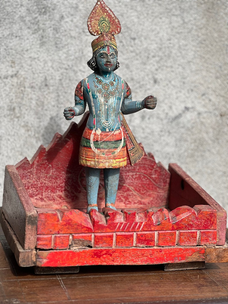 Home Temple Red Singansan Mandir Antique image 9