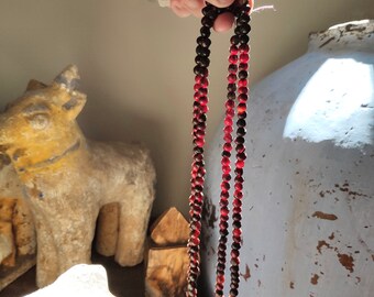 Red Amber Mala Burmite Amber 113 beads
