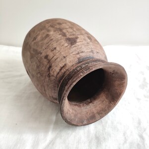 Wooden Pot Wooden Vase Antique Pot Wabi Sabi Vessel image 5