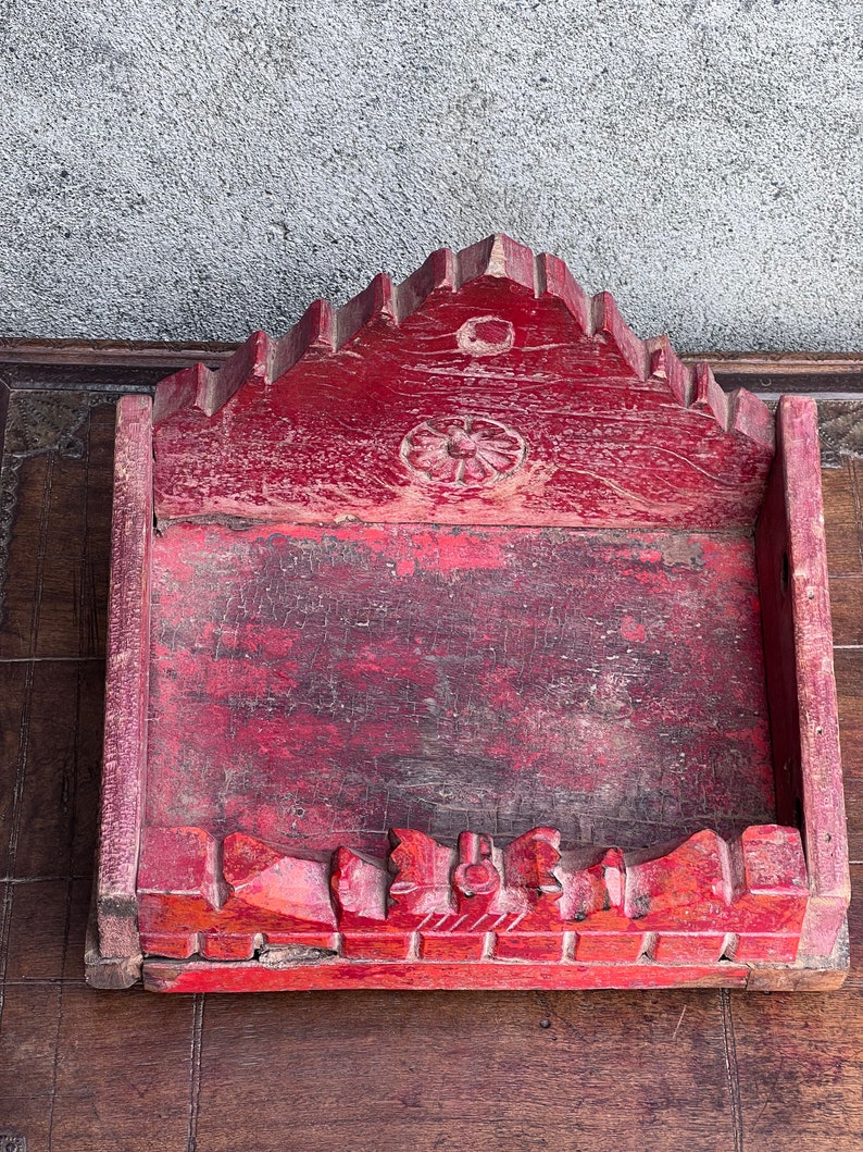 Home Temple Red Singansan Mandir Antique image 2