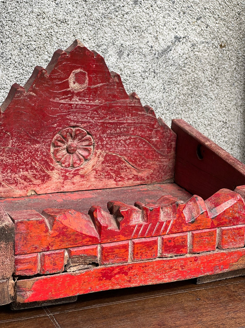 Home Temple Red Singansan Mandir Antique image 3