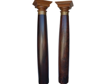 Rosewood Pillars Set of Two Rare South Indian Colonial Columns