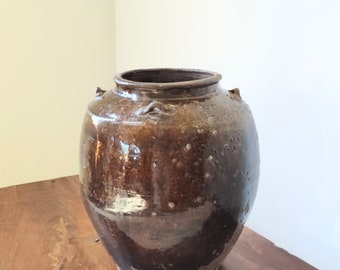Antique Earthenware Jar Martaban Asian Pottery