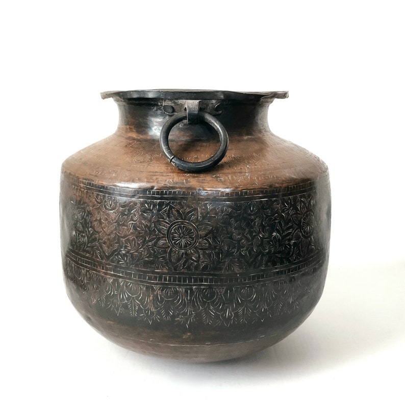 Copper Water Pot With Etched Design Large image 4