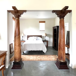 Antique Satinwood Pillars Set of Two