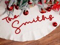 Custom Family Name Christmas Tree Skirts,Personalized Christmas Tree Skirt,Christmas Home Decor,Holiday Tree Skirt,Housewarming Gift