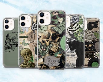 Grunge Green Phone Case Emo Alternative Grunge Cover for iPhone 16, 15, 14, 13, 12, 11 Samsung S25, S24, A16, A56 Pixel 9A, 9Pro XL, 8A 8Pro
