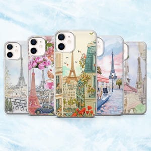 Paris Phone Case Eiffel Tower French Cover for iPhone 16, 15, 14, 13, 12, 11 Samsung S25, S24Fe, A16, A56 Pixel 9A, 9Pro XL, 8A, 8Pro, 7A