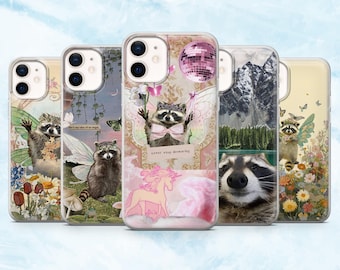 Raccoon Phone Case Cute Raccoon Funny Cover for iPhone 16, 15, 14, 13, 12, 11 Samsung S25, S24, A16, A56 Pixel 9A, 9Pro XL, 8A, 8Pro