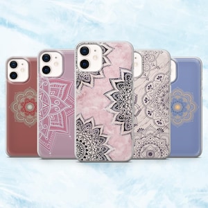 Mandala Phone Case Hindu Art Boho Cover for iPhone 16, 15, 14, 13, 12, 11 Samsung S25, S24Fe, A16, A56 Pixel 9A, 9Pro XL, 8A, 8Pro